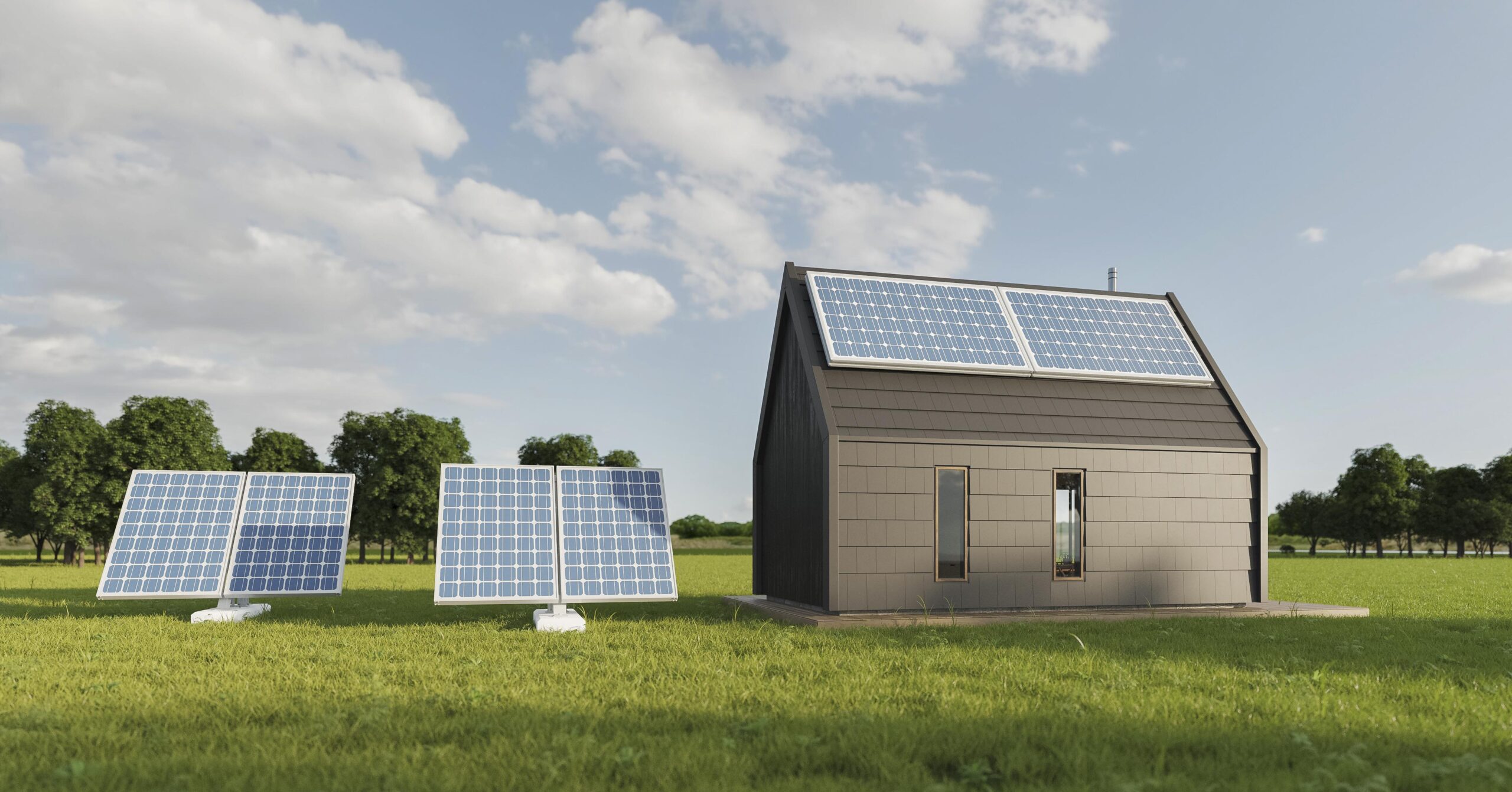 3d house with solar panels - solar pv-diesel systems